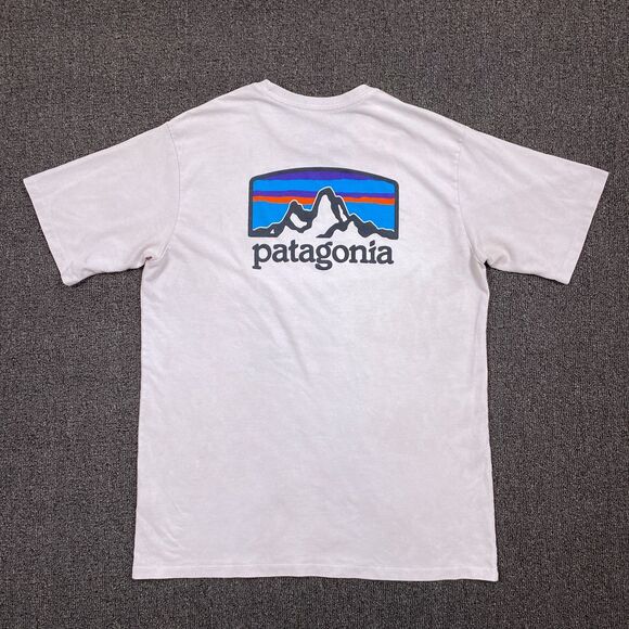 Patagonia Responsibility-Tee Mens T Shirt White Outdoor Hiking Logo Size Small - Picture 1 of 6